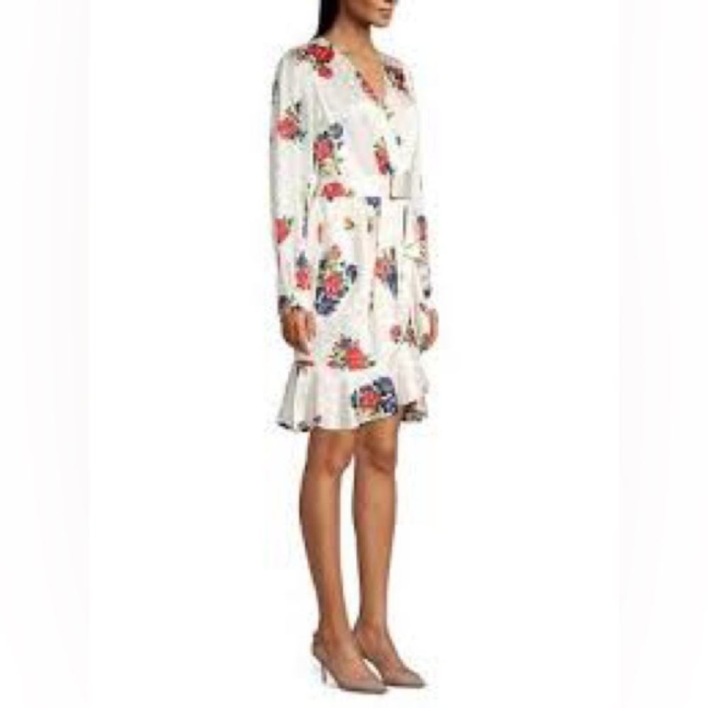 NWT Tory Burch Ivory Tea Rose Floral Printed Silk Wrap Dress size 6